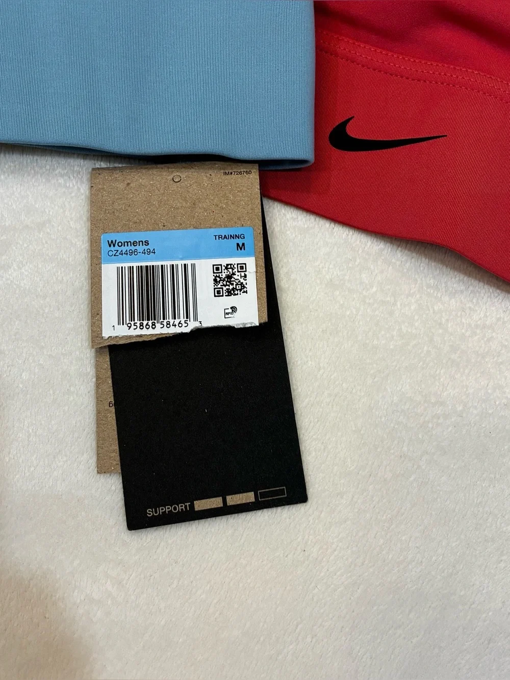 Nike Dri-FIT Swoosh Sports Bra 2 Pack Medium Support NWT  Blue Red Coral Medium - Picture 3 of 6